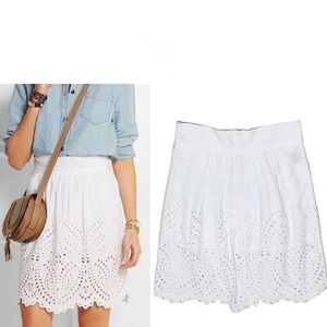 Isabel Marant Etoile White Ivory Eyelet Trim Skirt Sz M / L / 38